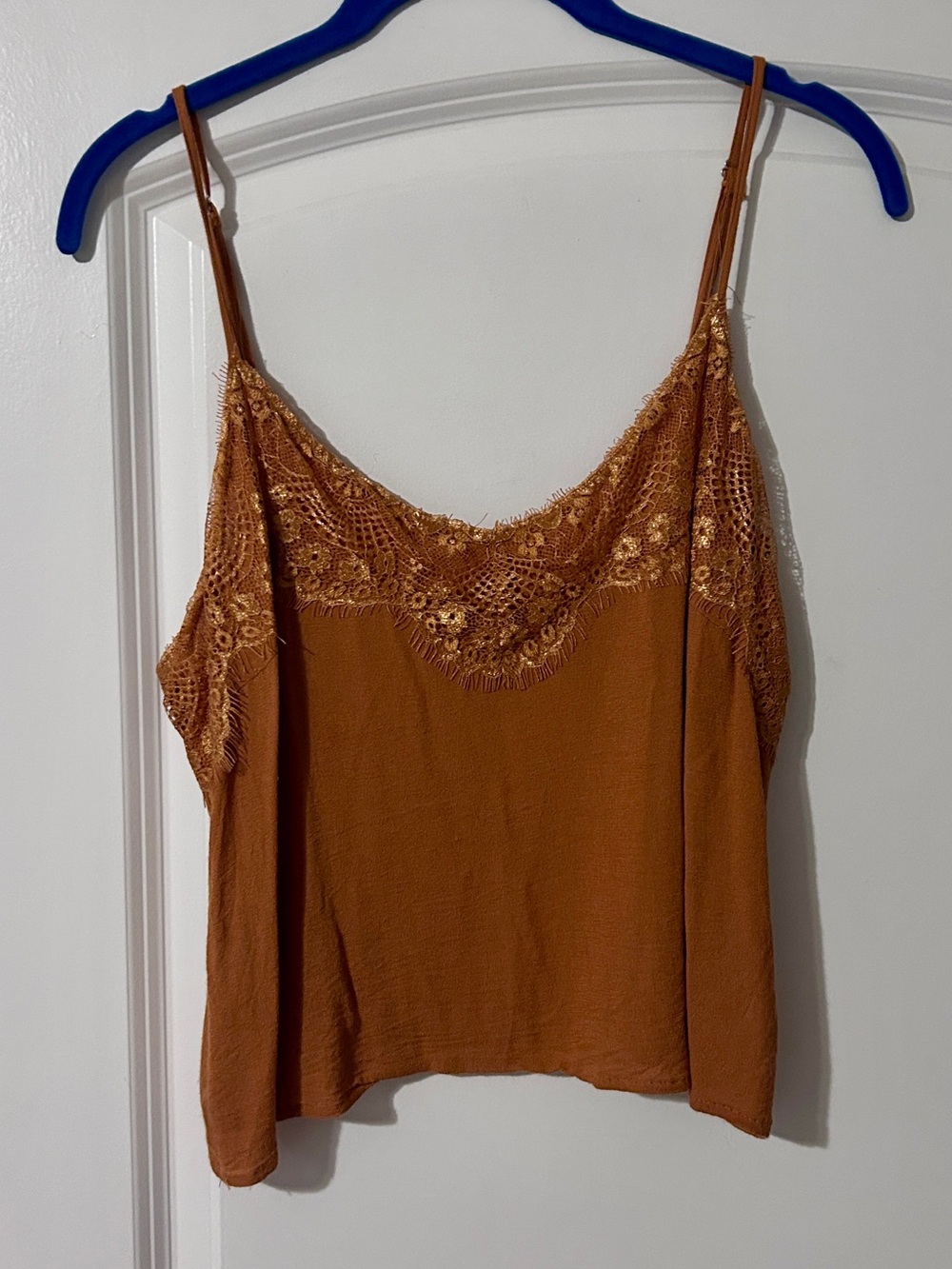 vestique Rust Lace-Trim Cami with Adjustable Straps